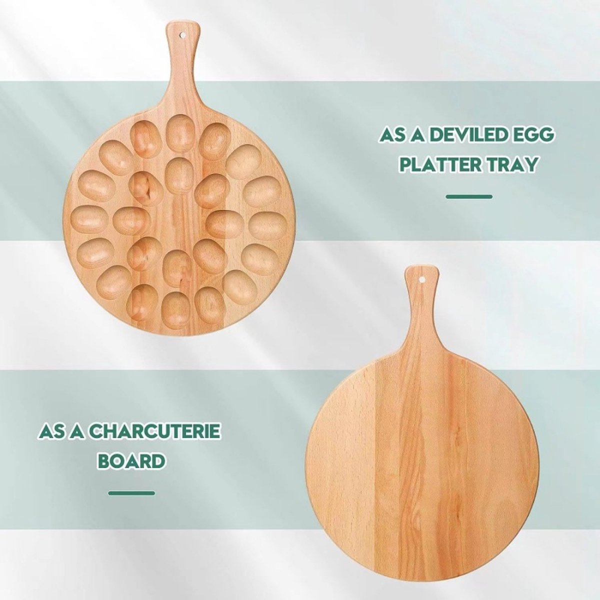 Houten Eierhouder - Creatief Eierbord - Eieren Serveren - 24 Gaten Omkeerbaar - 41 x 35 cm - Houtkleur — cadeau in Cadeau-ideeën - foto 2