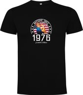 T-shirt Zwart avec imprimé « Colorful Awesome Since 1976 Limited Edition – Age – Birthday – Humour » en couleur, taille L