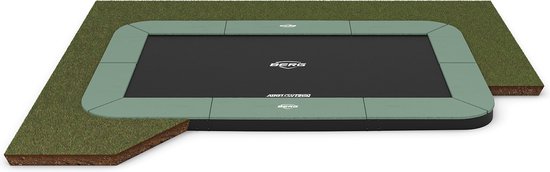 BERG SPORTS Ultim Champion ECO FlatGround 410 Trampoline - Rechthoekig - Volledig Circulair - AirFlow Pro Springdoek - Groen