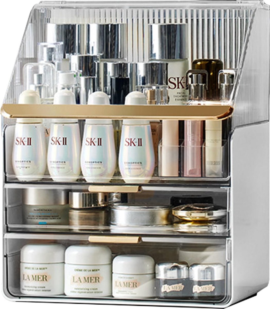 La'Moussawi ® Ruime Make-up Organizer met Lade en Deksel voor Cosmetica en Sieraden