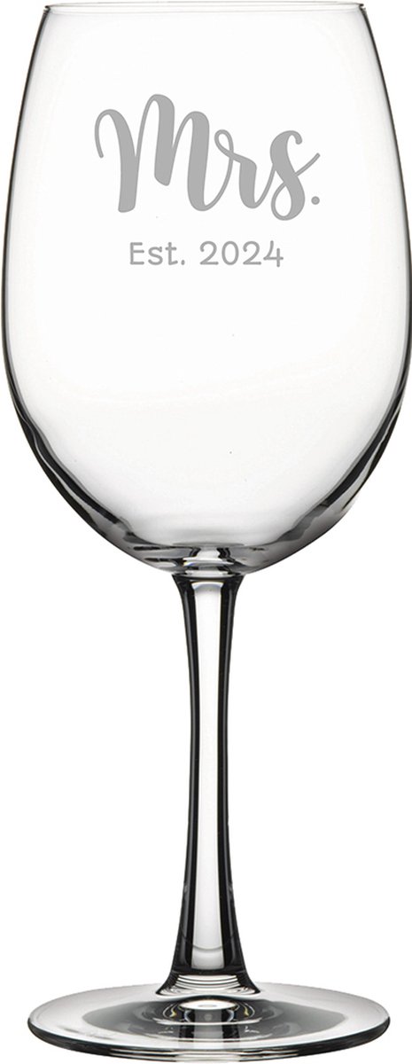 Gegraveerde rode wijnglas 58cl Mrs. Est. 2024