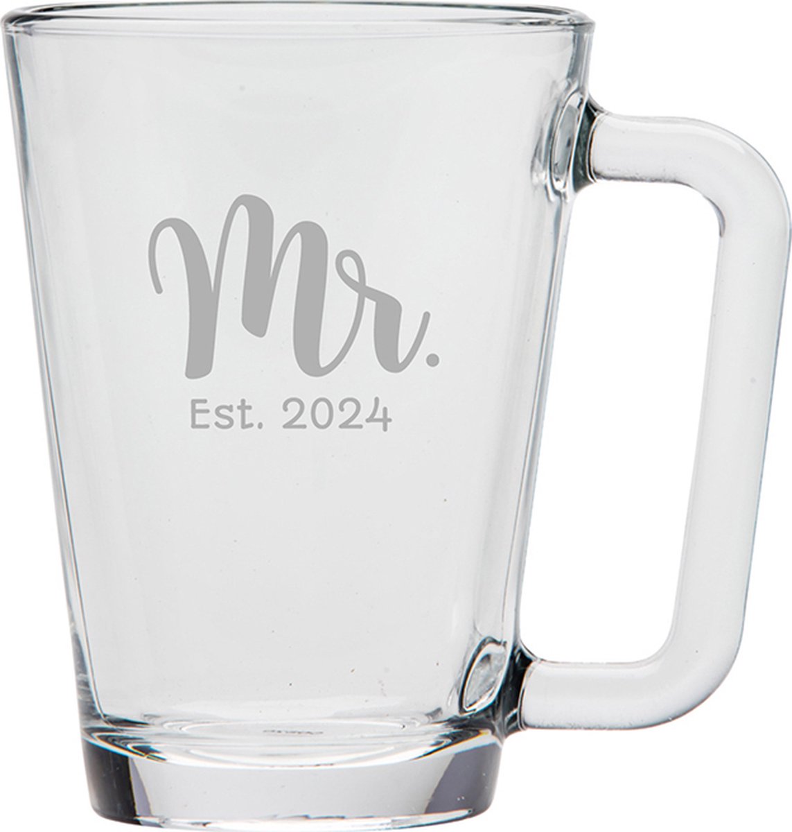 Gegraveerde Theeglas 26cl Mr. Est. 2024