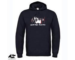 Anime Eyes #2 - Unisex Hoodie - M - Zwart