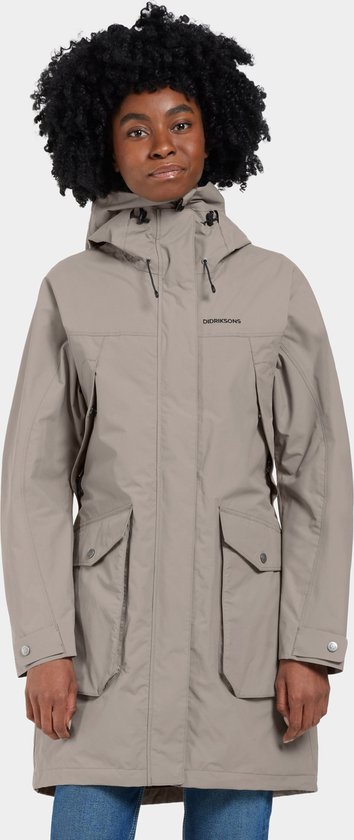 Didriksons THELMA WNS PARKA 10 Dames Outdoorjas - Ash Brown