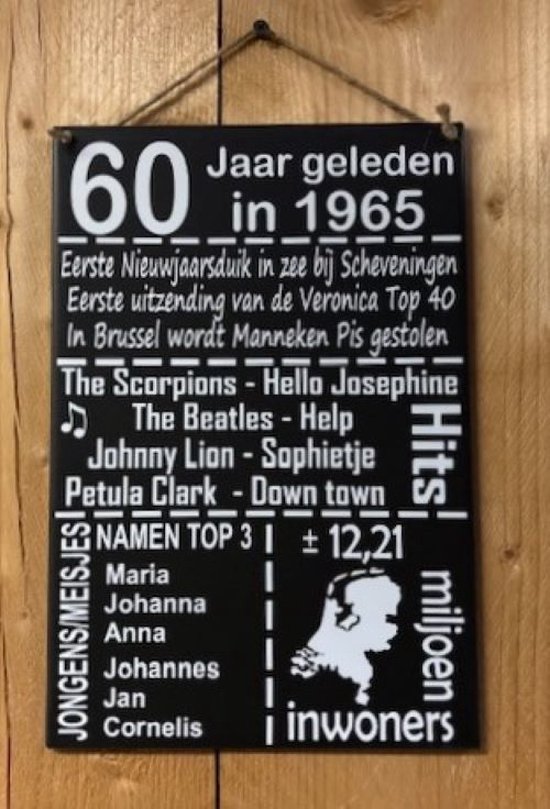 60 jaar geleden... tekstbord