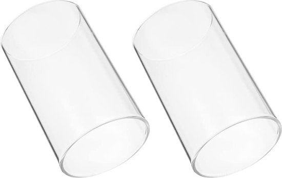 BESPORTBLE 2 stuks kaarsglazen winddicht kaarshouders glazen cilinder theelichtglazen kaarsglas helder theelichtglas windlicht kaarshouder kaarskappen 20X8cm