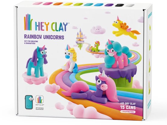 Hey Clay Rainbow Unicorn - 15 cans - 6 unicorns