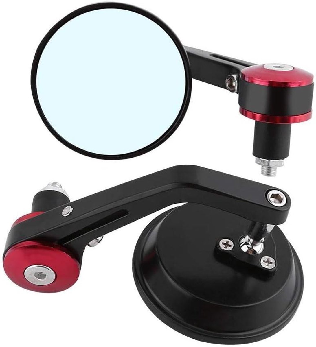 Achteruitkijkspiegels 7/8 inch universeel voor fiets en motorfiets default Rood - 1 paar