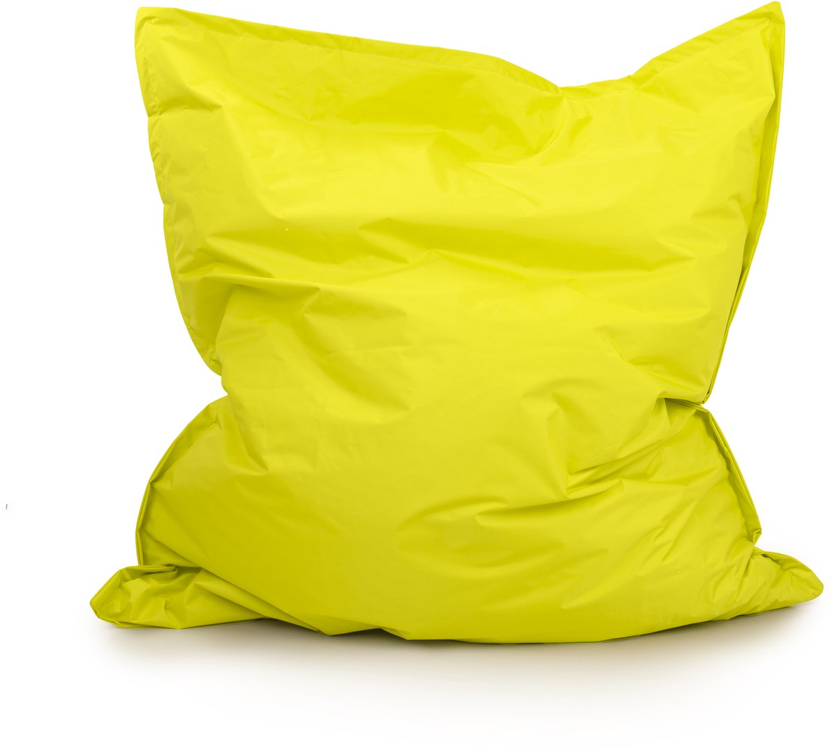 Drop & Sit - groot formaat zitzak/zitkussen - robuust nylon - geel - 130 X 150 cm - voor binnen en buiten