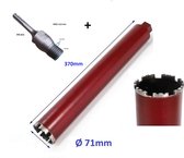ESD TOOLS Diamantboorkroon Black Mountain, kernboor met 1 1/4 inch opname en nuttige lengte 400 mm voor beton, 92 mm