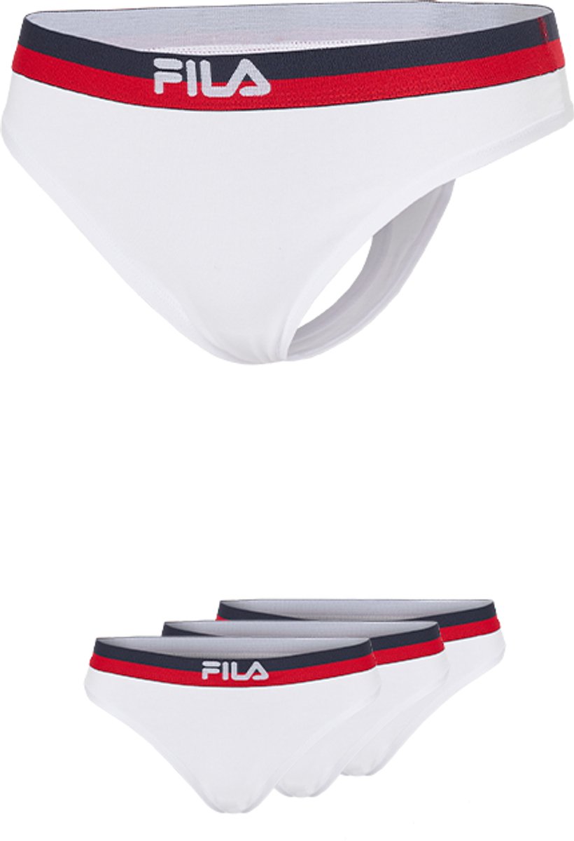 FILA - Gekleurde Waistband Urban String | 3-Pack | Damesstring | Maat S - Wit