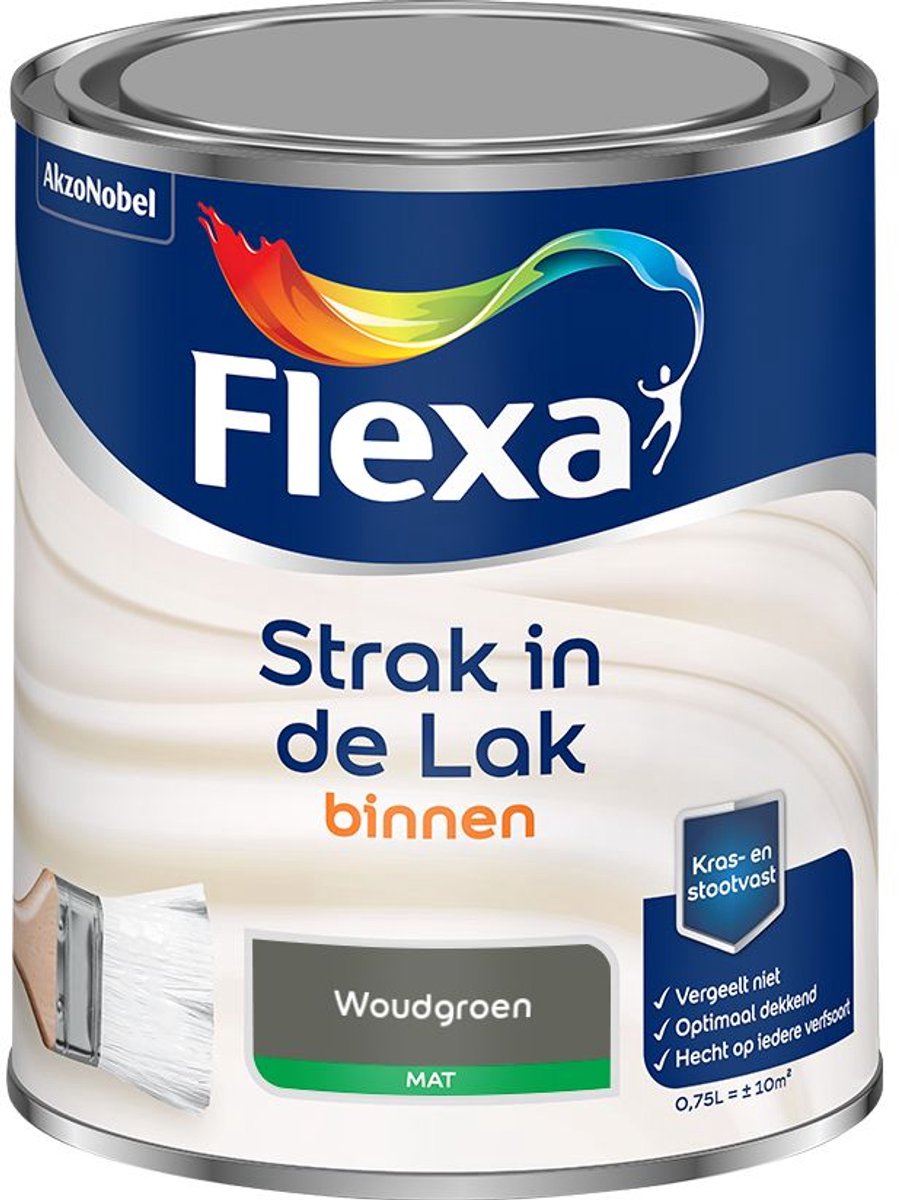 Flexa - Strak in de Lak Binnenlak Mat - Woudgroen - Mengverf - 0.75 L
