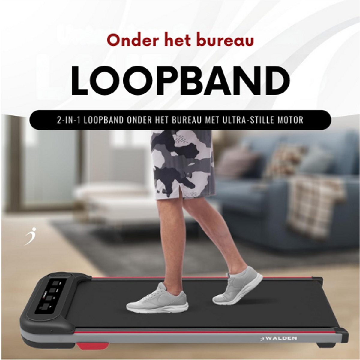 Afbeelding 3 van Loopband Walking Pad Opvouwbaar - 0,75 PK Motor - Helling 1-6 km/u - Ultra-Plat Design Onder Het Bureau - Max. Gewicht 100 KG