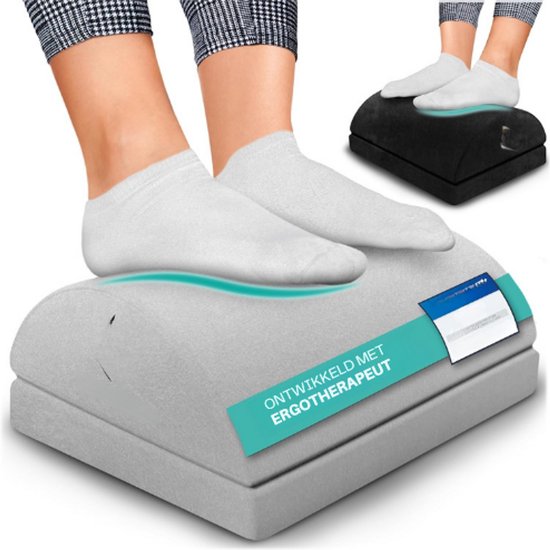 Foto: Voetsteun bureau testwinnaar premium schuimkern in hoogte verstelbare voetenbank antislip ergonomische voetensteun voor bureau thuiskantoor comfortabele voetenbank accessoires