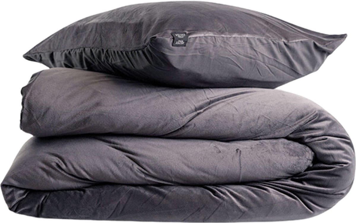 Zavelo Dekbedovertrek Velvet Comfort Antraciet-2-persoons (200 x 200/220 cm)