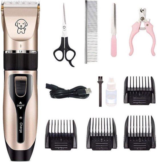 Hondentondeuse – 4 opzetstukken – draadloos en oplaadbaar