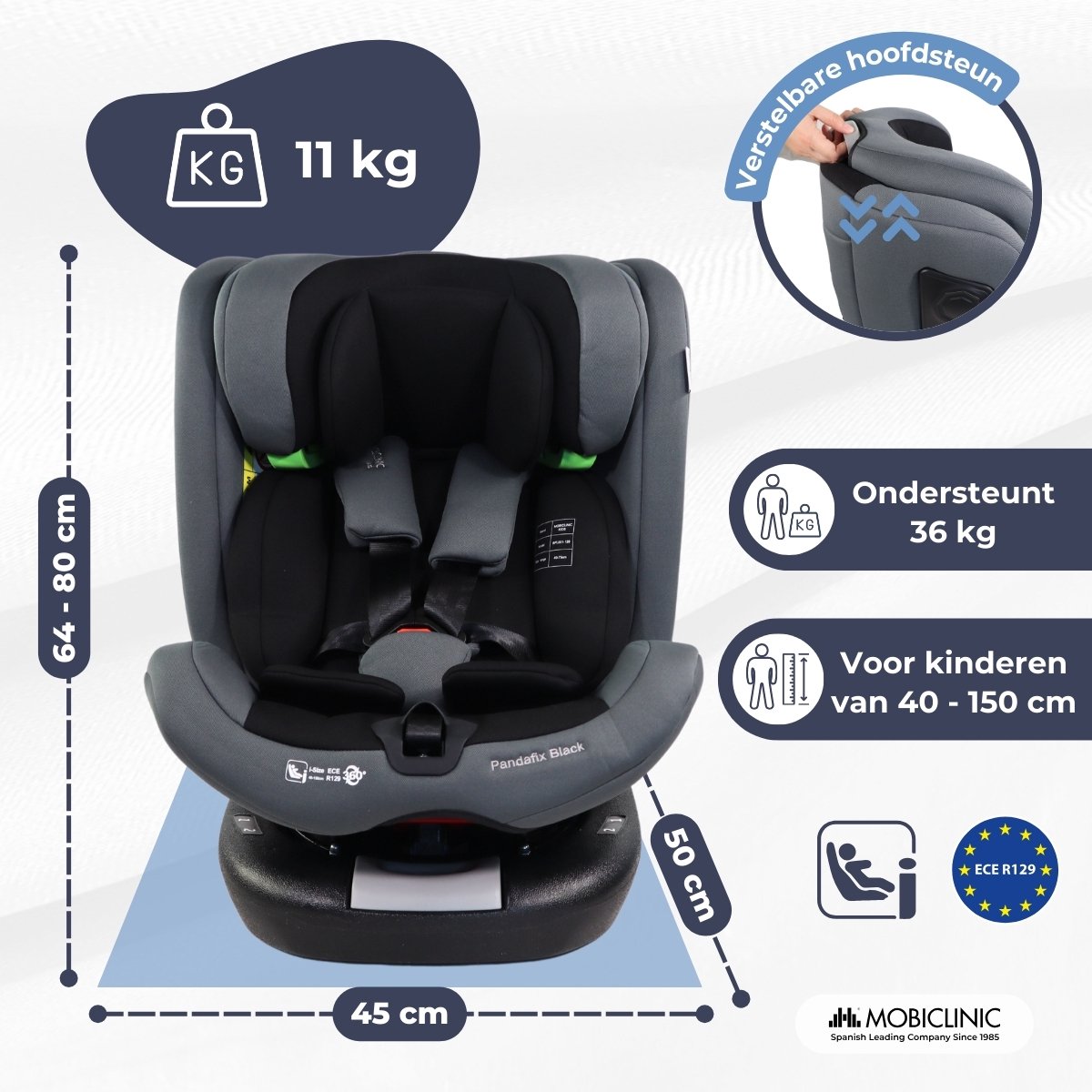 Mobiclinic Pandafix - 360° draaibare autostoel met Isofix thumbnail 4