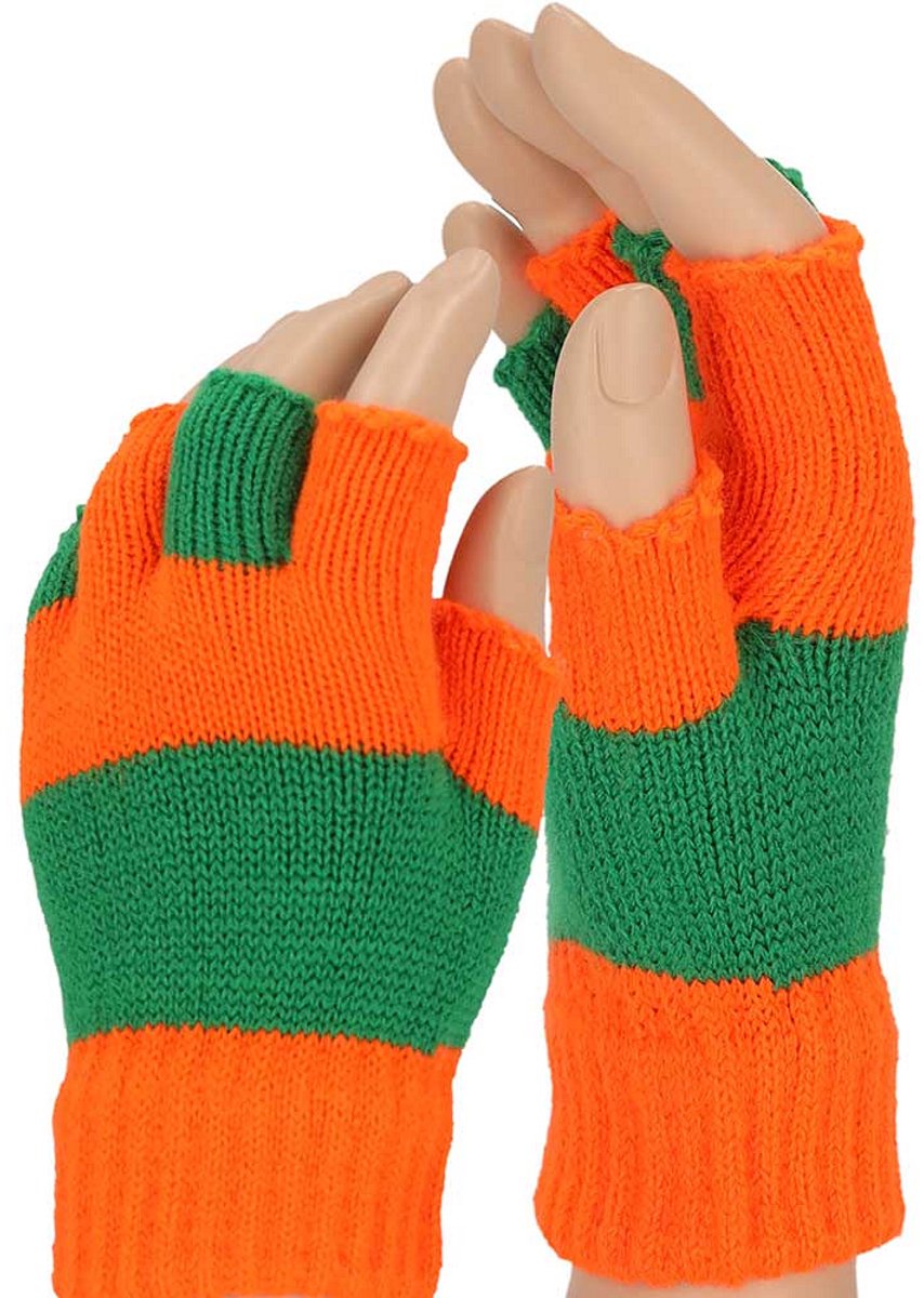 Morethansocks Vingerloze Kruikenstad kinderhandschoenen Unisex – One Oranje