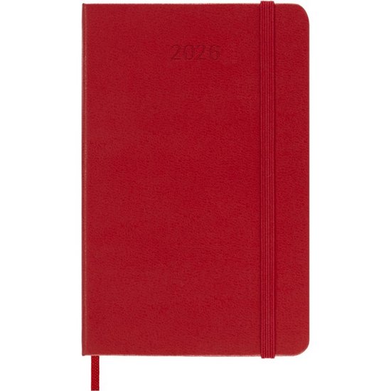 Moleskine 12 Maanden Agenda - 2026 - Wekelijks - Pocket - Harde Kaft - Rood