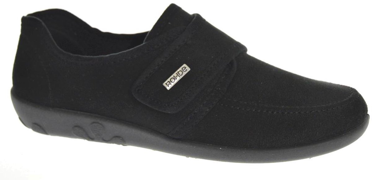 Rohde Dames Pantoffels Gesloten Klittenbandsluiting - Zwart - 36