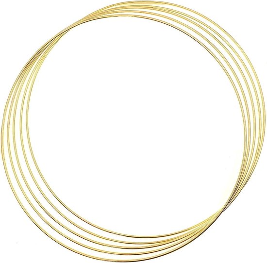 8 stuks metalen bloemenkrans macramé gouden hoepelringen voor het