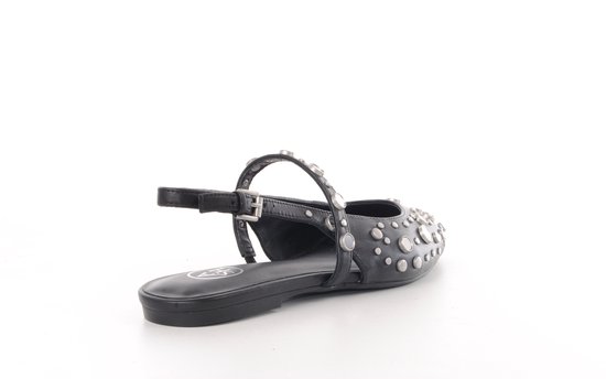 Escarpins à bride arrière Brenda d'Ash Italia en cuir noir avec clous