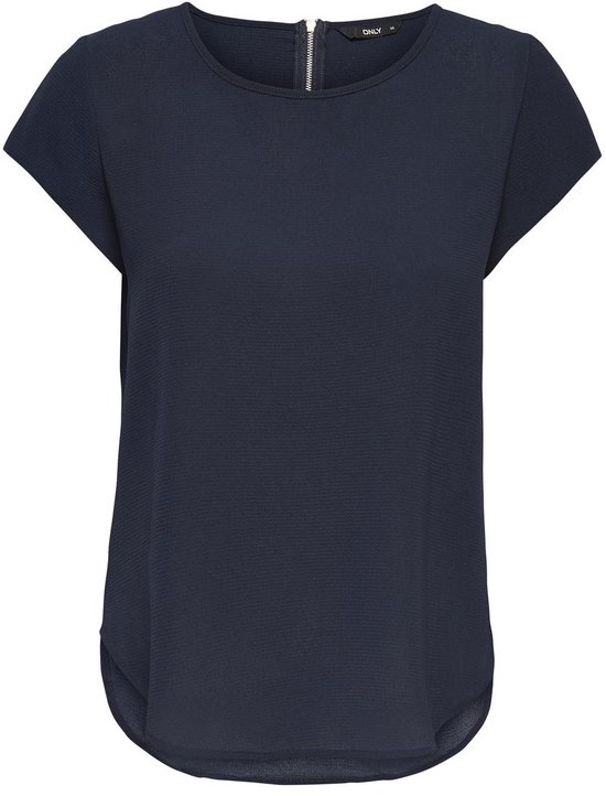ONLY ONLVIC S/S SOLID TOP NOOS WVN Dames Top - Night Sky