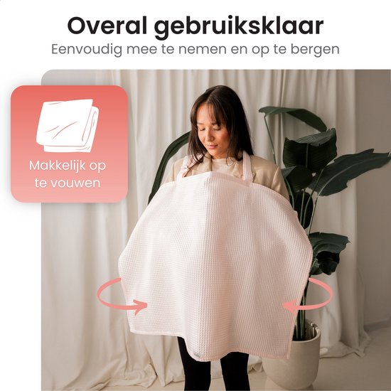 Amisly Borstvoedingsdoek - Luxe Voedingsdoek - Afschermdoek - OEKO-TEX - Wafel Materiaal - Roze - Kraamcadeau baby van Amisly — afbeelding 4