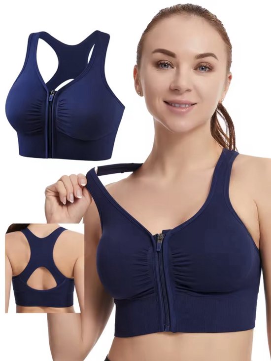 Joyshaper dames beha met voorsluiting zonder beugels, postoperatieve compressiebeha, sportbeha met rugondersteuning, comfortabele bustier, L