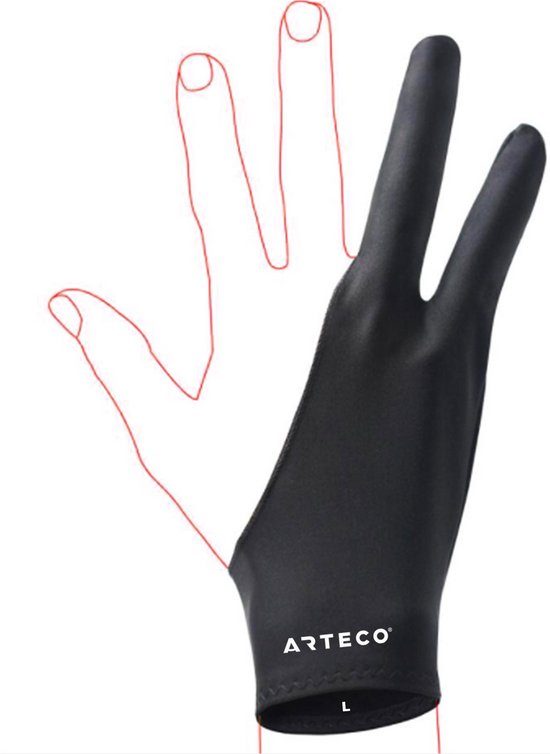 ARTECO® Tekenhandschoen Large - Drawing Artist Glove Tablet Handschoen