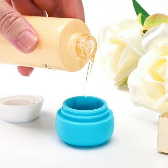 YONO Travel Cosmetic Jars - Pots vides avec couvercle - Pots à crème - Set de Bouteilles de voyage en Siliconen Bagage à Bagage à main - Bouteilles de voyage rechargeables - 4 pièces - 10 ML