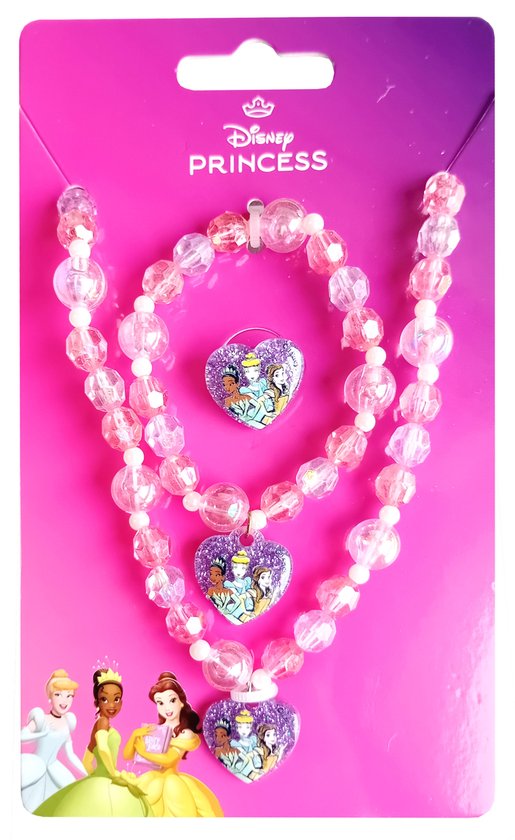 Prinsessen set geel- ketting, armband, oorbellen ring Prinsessen set geel- ketting, armband, oorbellen ring