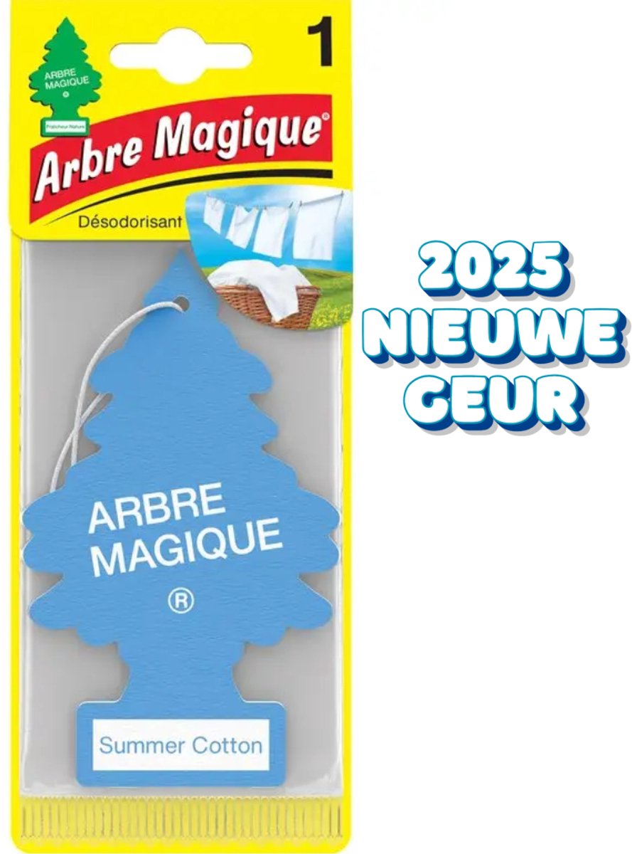 Summer Cotton Arbre Magique Geurboom Luchtverfrisser voor in de auto – Car Parfum – Geurboompje – Geurbooster – Wonderboom – Geurverfrisser – Nieuwe Auto – Autogeur – Autoparfum – Geurblad - Zomer Katoen Fris