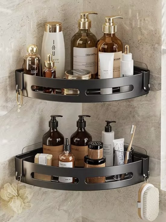 Badkamer Organizer Wandmontage Ulinek Doucheplank Met Zuignappen - Waterdichte Shower Caddy, Max. 10 Kg | Geen Boren, Verstelbare Plank Voor Shampoo & Zeep Waterdichte Douchemand