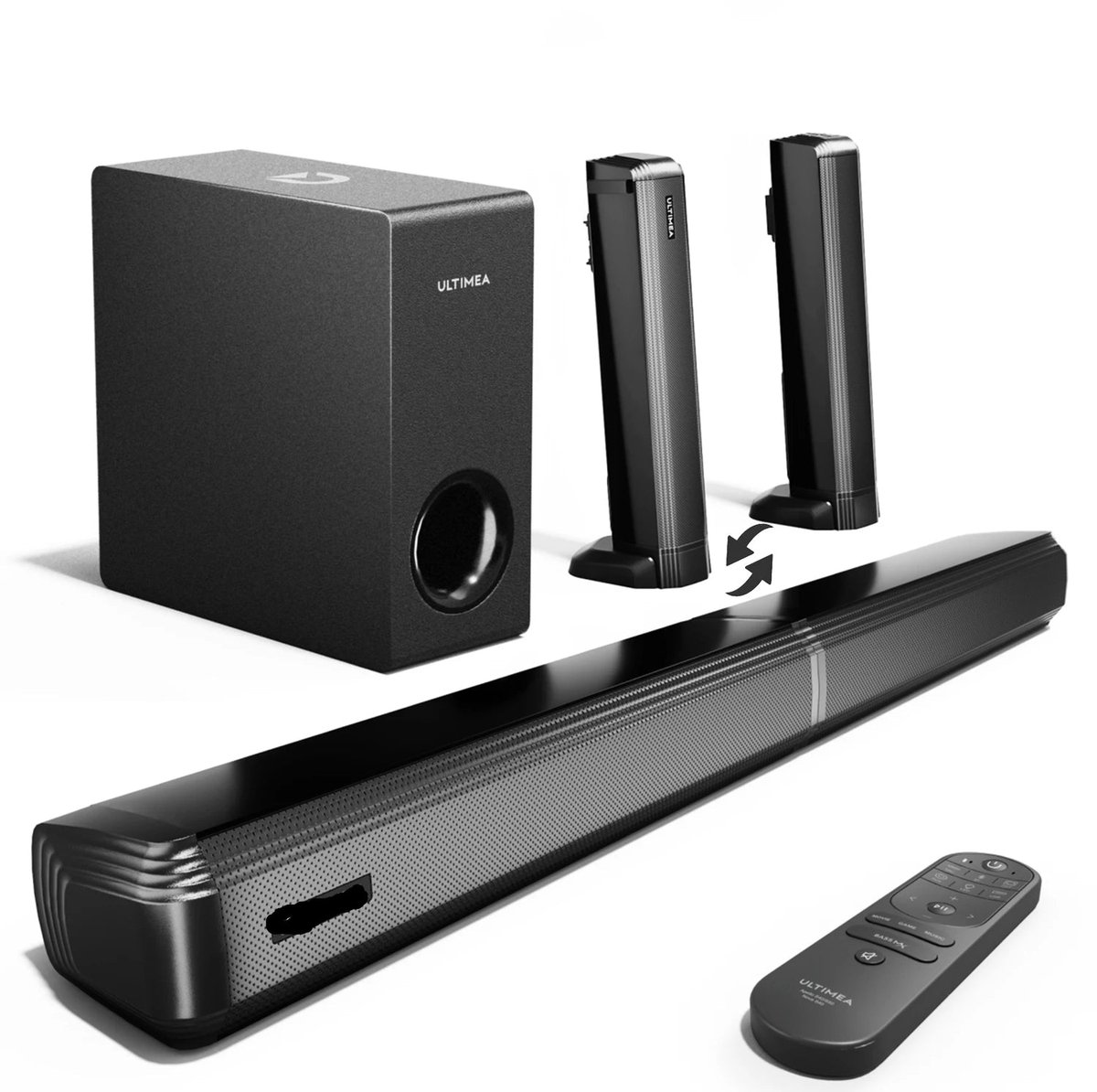 Soundbar 4.1ch 2-in-1 met Bluetooth 5.3 - 200 W - Zwart - afbeelding 2