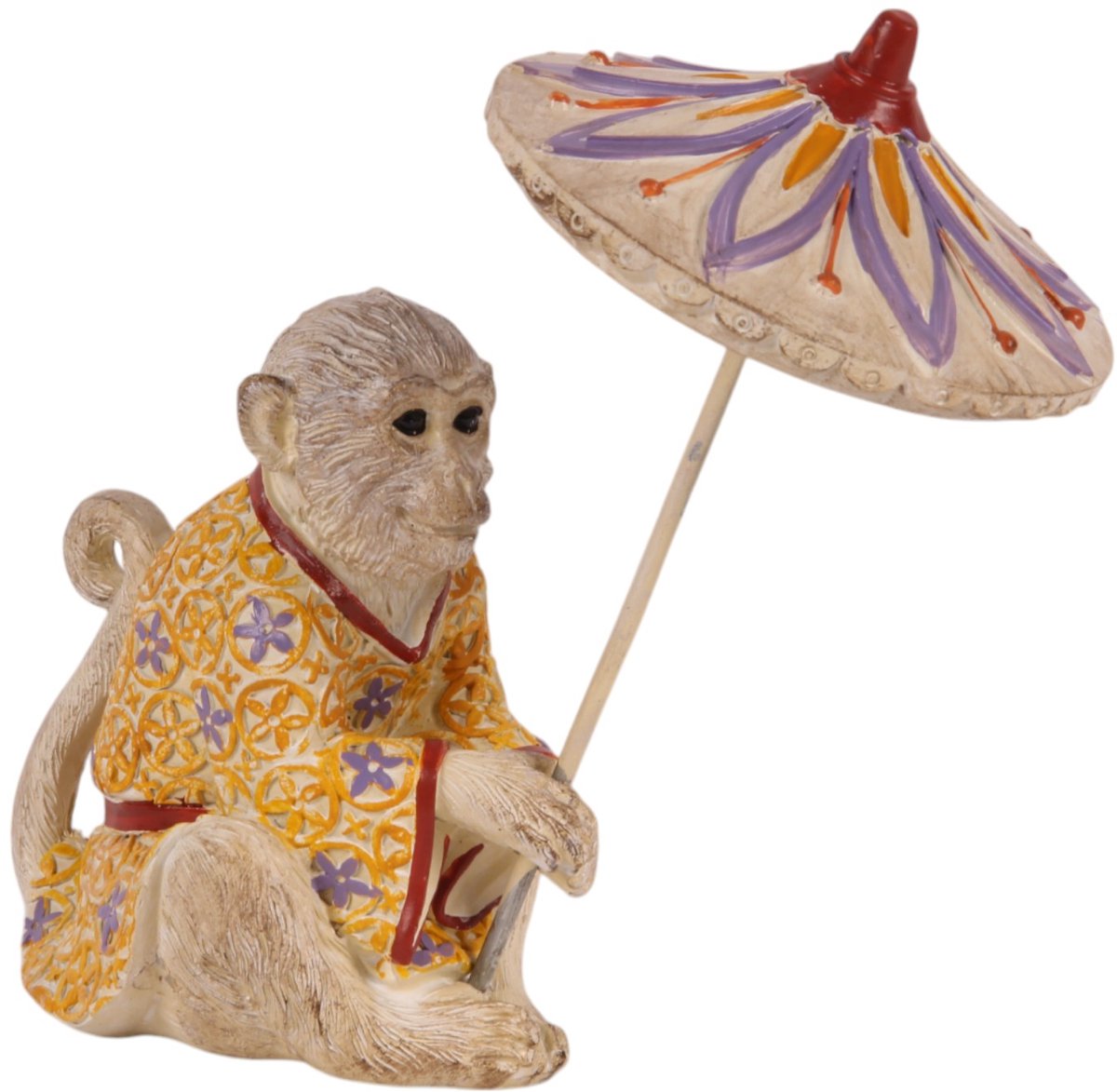 Baroque - Decoratief beeld of figuur - Orangoetan resin 14 cm - 14x8x12 - Polyresin