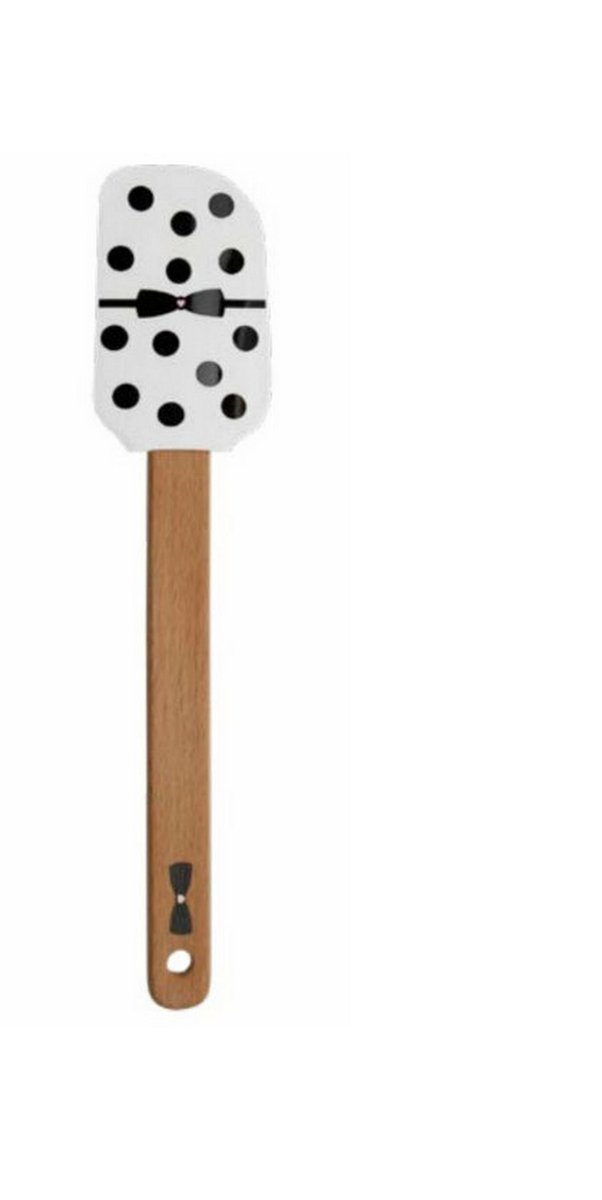 Pannenlikker/Spatel met zwarte strtik en hartje van Miss Etoile