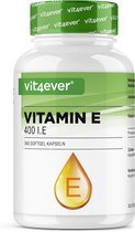 Vitamine E 400 I.E. - 365 Softgel Capsules - Premium: Natuurlijke Vitamine E uit Zonnebloemen - 12 Maanden Voorraad - Hoog Gedoseerd - Vit4ever