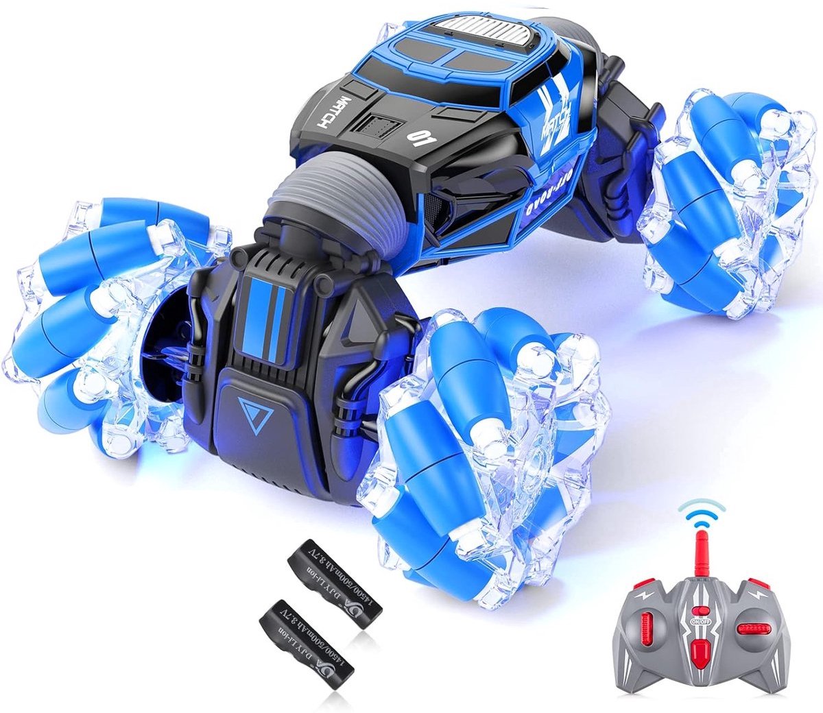 PowerExtra RC Stunt Car Blauw - Afstand Bestuurbare Stunt Auto - RC Auto voor binnen en buiten