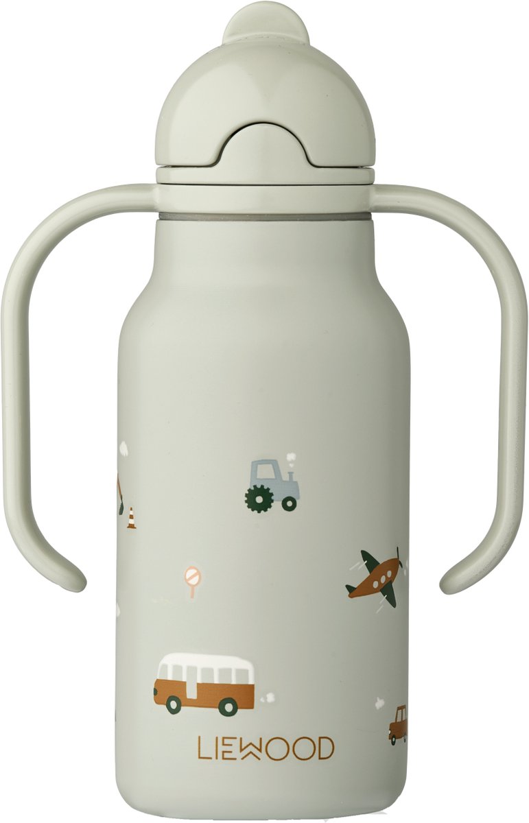 Liewood Kimmie waterfles 25 cl Vehicles-Dove blue