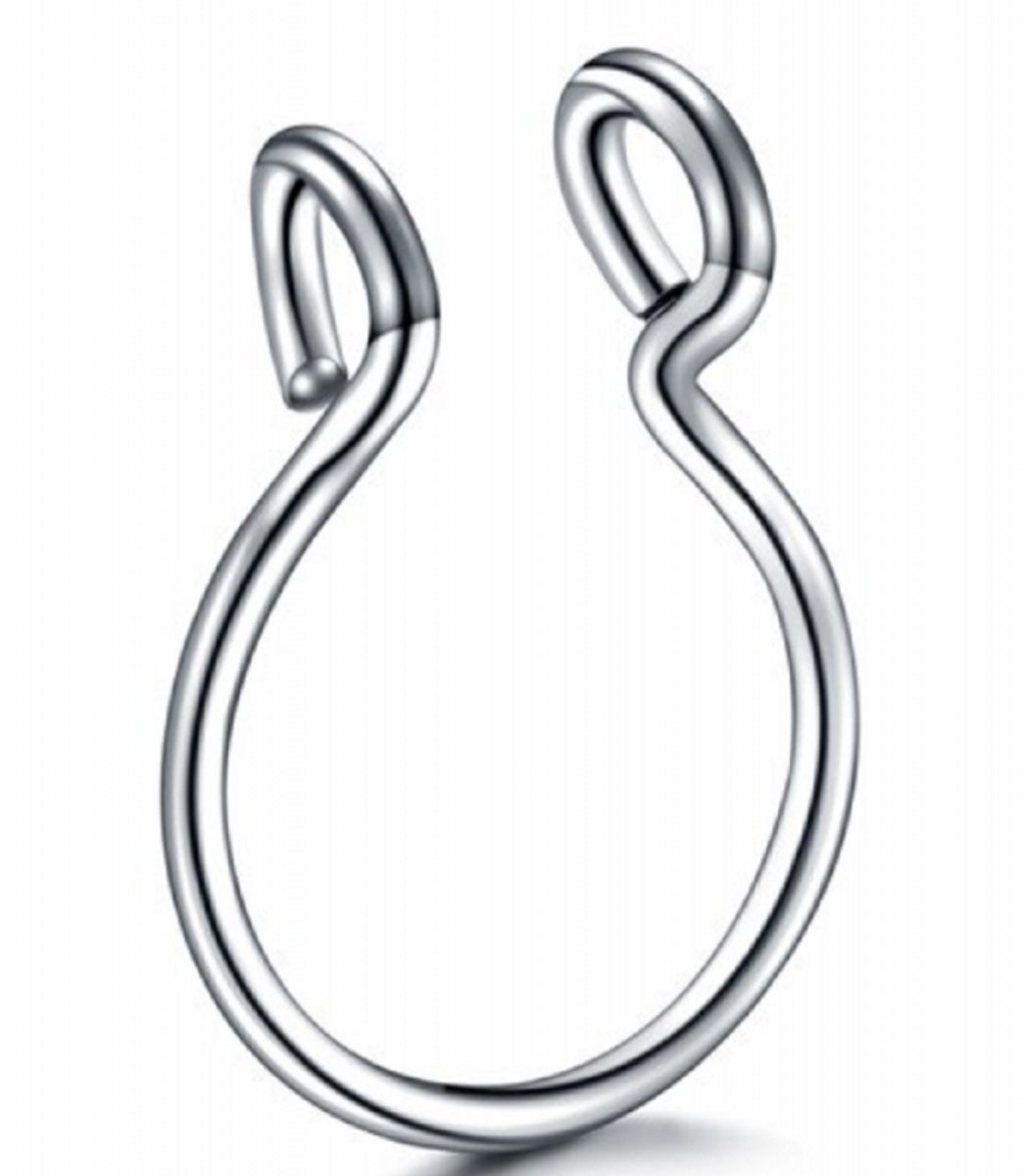 Fake- Neusklem- Septum- Zilverkleurig 12mm - Charme Bijoux