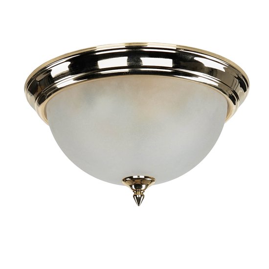 Deckenlampe Aus Glas & Messing – Creme, 18 Cm, Für Wohn- & Schlafzimmer, Mit E27 Fassung
