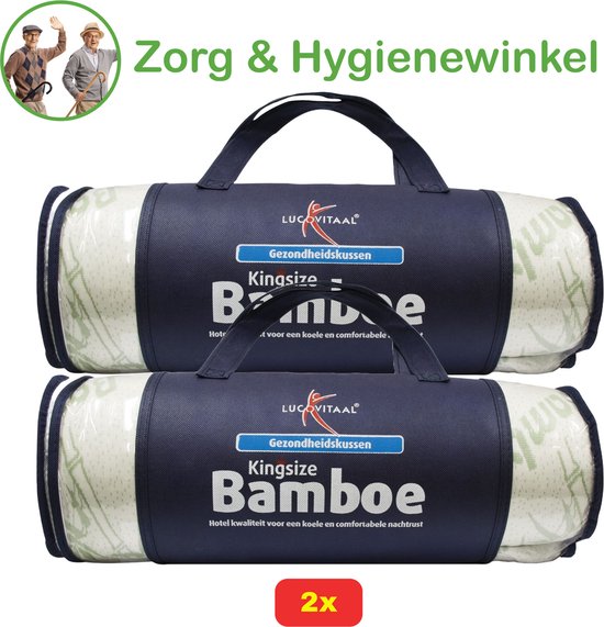 KINGSIZE BAMBOE HOOFDKUSSEN LUCOVITAAL AANBIEDING