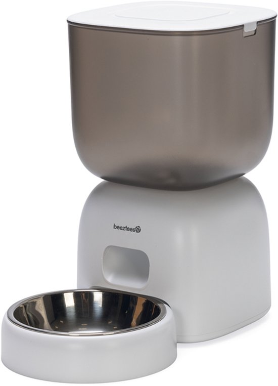 Beeztees Chris - Smart Voerbak Kat - Plastic - Wit - 32x32,7x8,7 cm - 3 liter