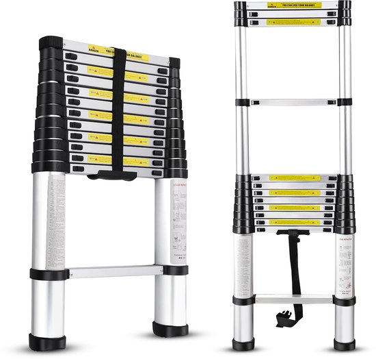 Telescopische Ladder - Telescopische Vouwladder - 3,8m Werkhoogte