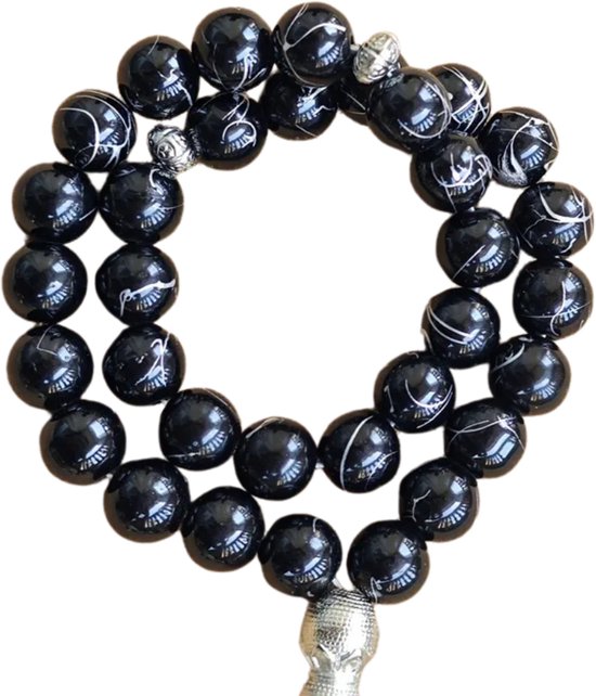 Nivard Tasbih - Tesbih - Tasbeeh - Perles - Compteur - Bracelet de prière - Ramadan - Ramadan - Zwart