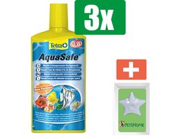 Tetra Aquasafe Plus Waterverbetering 100 ml - 3 stuks - Vissenvoer - Aquarium - Inclusief PetsHome Zuurstofsteen