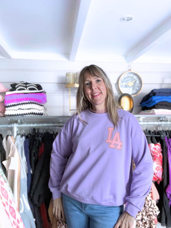 LA Sweater - trui - trendy - comfy - Sweatshirt - Kleur Paars - One Size