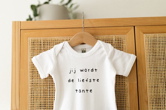 Baby rompertje met tekst - Jij wordt de liefste tante - Maat 50-56 - Aankondiging zwangerschap - Cadeau - Zwangerschap aankondiging - aankondiging baby - pregnancy announcement