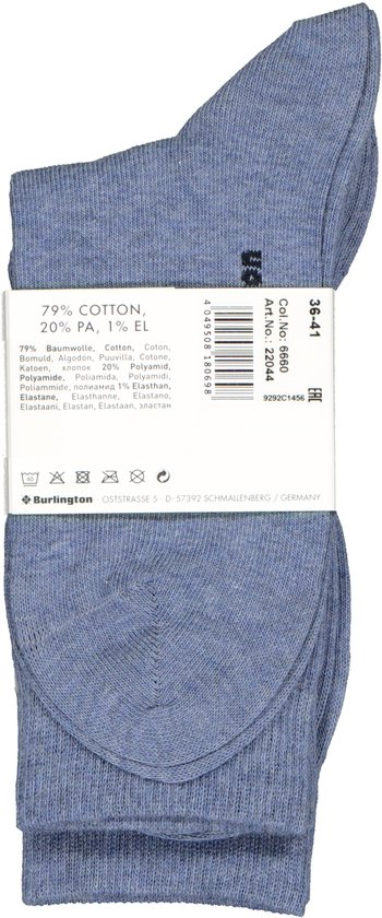 Burlington Everyday 2-Pack gedessineerd katoen multipack sokken dames blauw - maat 36-41
